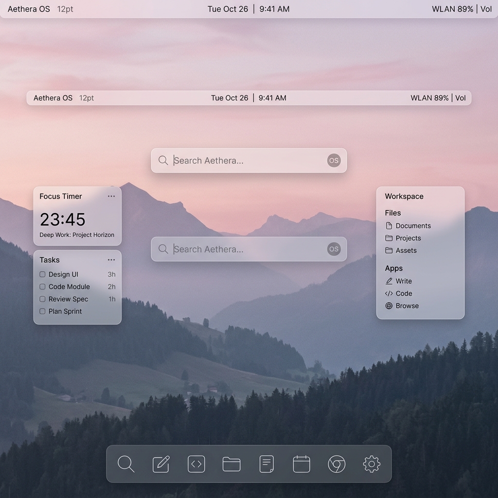 Aethera OS interface